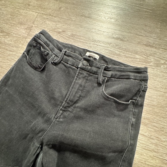 Good American Jeans Womens 12 / 31 Black Denim Organic Cotton Lounge 29x26 Adult - Picture 2 of 11